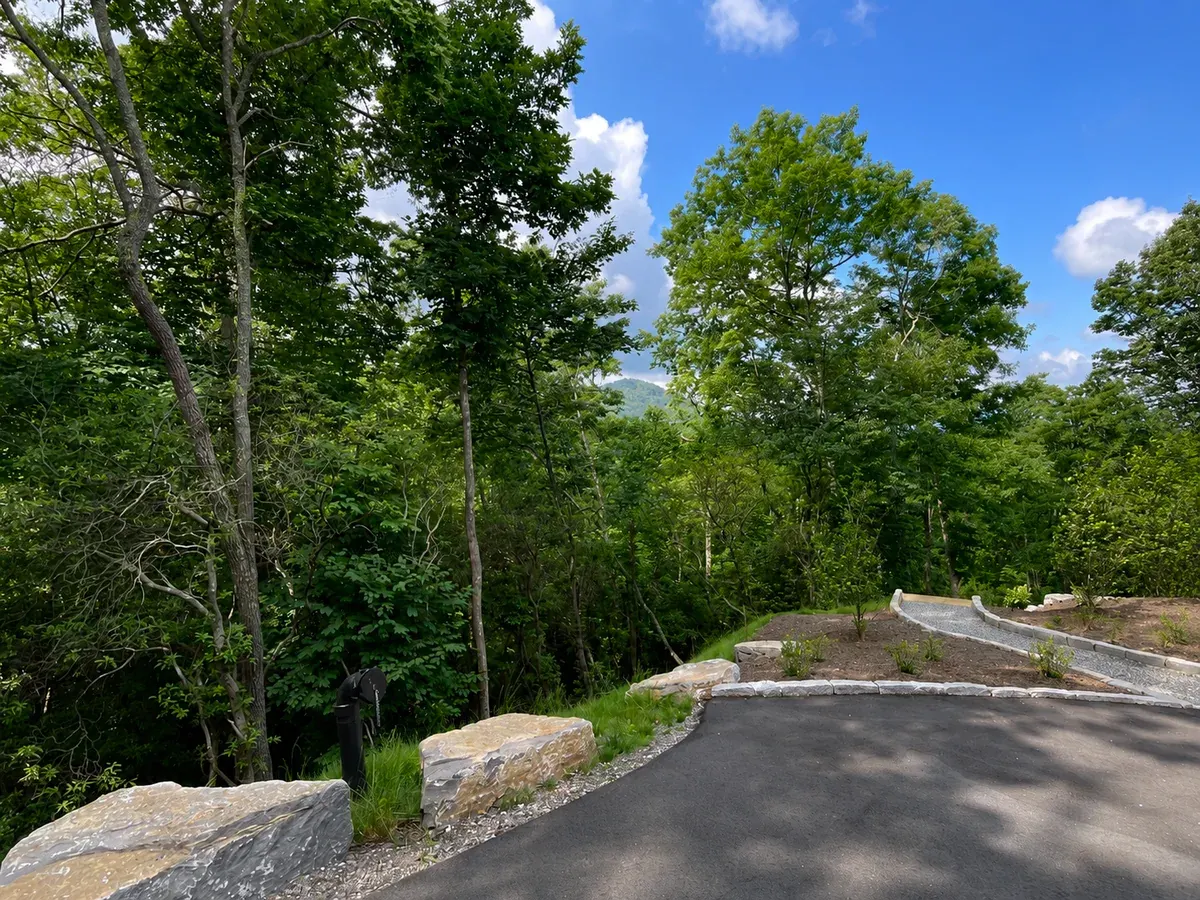 Wooded mountain driveway in Western North Carolina