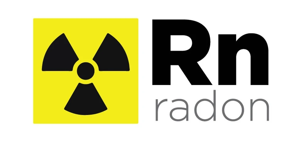 Radon warning symbol representing radon gas testing and awareness