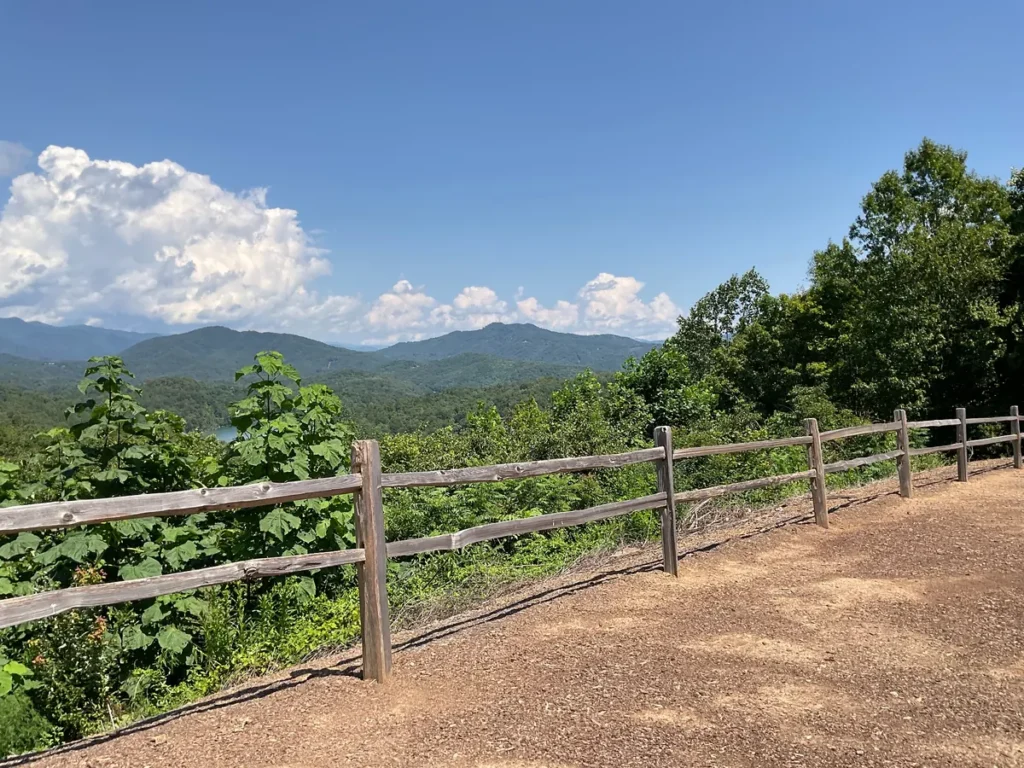 Mountain and lake view in Swain County, North Carolina